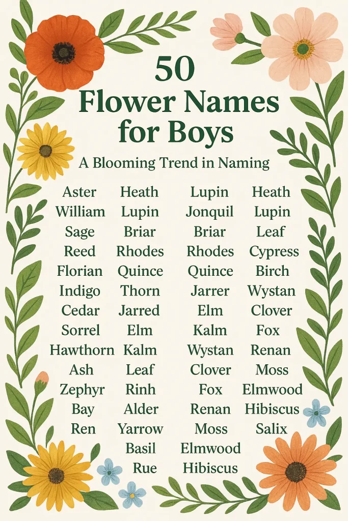 50 Flower Names for Boys: A Blooming Trend in Naming 1 50 Flower Names for Boys_ A Blooming Trend in Naming